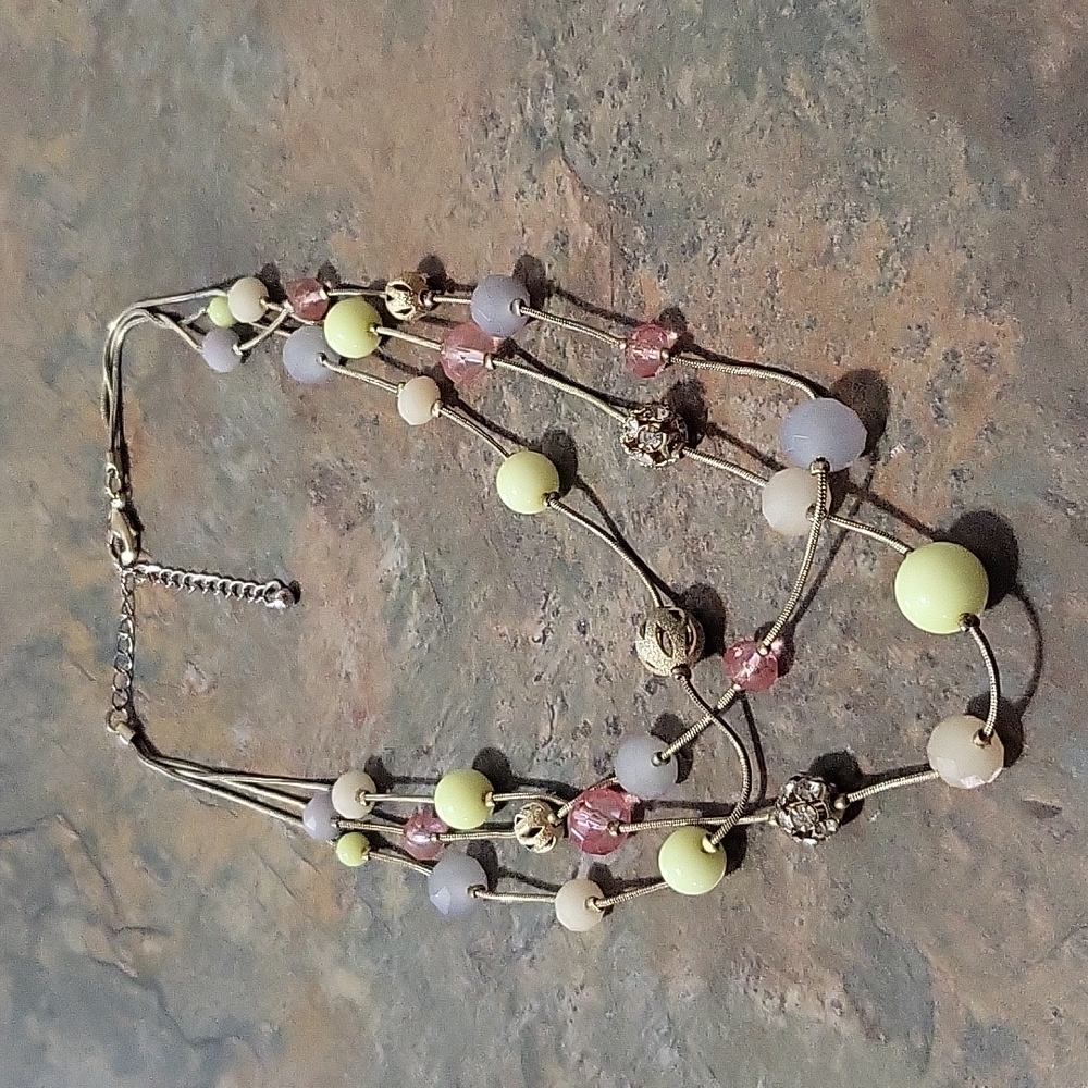 Beautiful spring 3 layered necklace